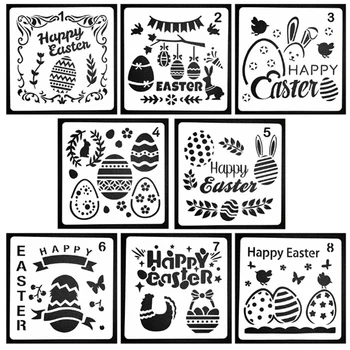 1 комплект Пасхальных трафаретов Happy Easter Skeleton Sketchpad Patterns Праздничный шаблон для рисования Декоративный Многоразовый для детей