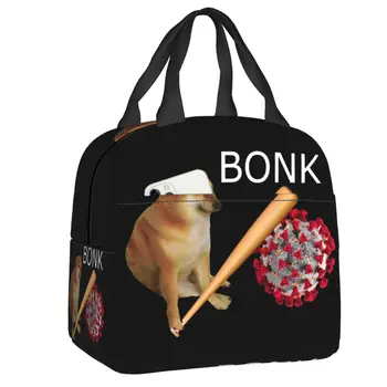 Cheems Virums Bonk Lunch Bag Термальный Охладитель Изолированный Ланч-Бокс Shiba Inu для Женщин, Детей, Работы, Школьной Еды, Сумки Для Пикника