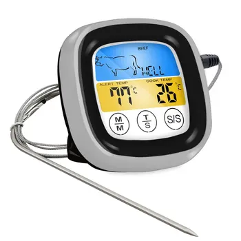 Беспроводной термометр для барбекю, совместимый с Bluetooth, с шестью датчиками и таймером для запекания мяса на гриле. Бесплатное управление приложением