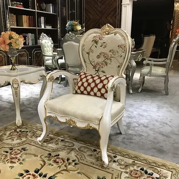 Диван-кресло в европейском стиле, кресло для отдыха в гостиной, стул tiger, обеденный стол из массива дерева, ткань для моделирования изображения принцессы