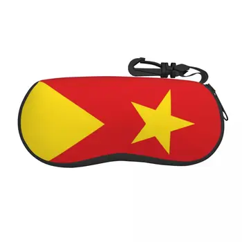 Изготовленный на заказ футляр для очков с флагом региона Тыграй, переносной футляр для очков в виде ракушки Эфиопии, коробка для солнцезащитных очков