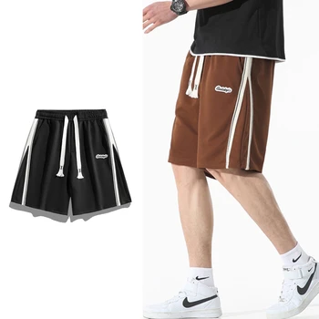 Мужские повседневные спортивные шорты, летние модные свободные баскетбольные шорты, мужская уличная одежда в стиле хип-хоп, мужские винтажные короткие брюки