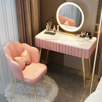 Скандинавский туалетный столик для спальни, современный мраморный Многофункциональный Ins, туалетный столик для маленькой квартиры Принцессы, столик для макияжа, туалетный столик