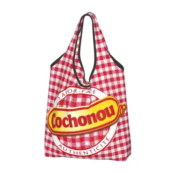 Сумка для покупок с логотипом Cochonou, женская сумка-тоут, портативные сумки для покупок с продуктами